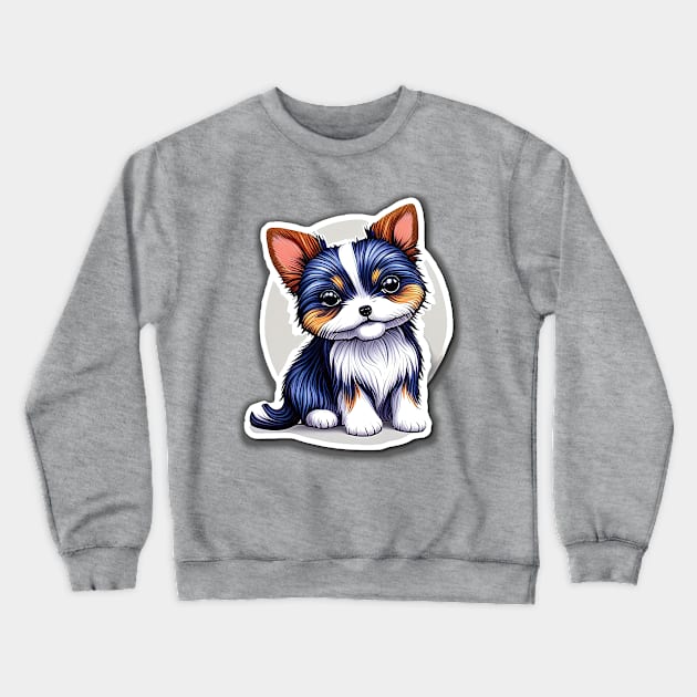 American Biewer Terrier Puppy Crewneck Sweatshirt by SymbioticDesign